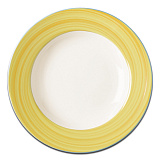 _Тарелка мелкая d21см с желтым бортом «Bagamas 2» RAK Porcelain (кр6) фарфор
